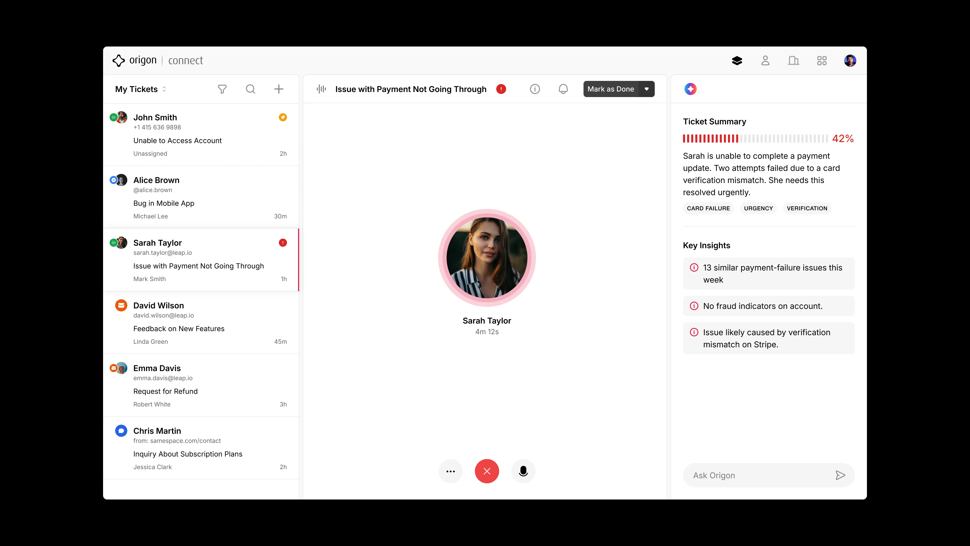 Origon CRM Calling App