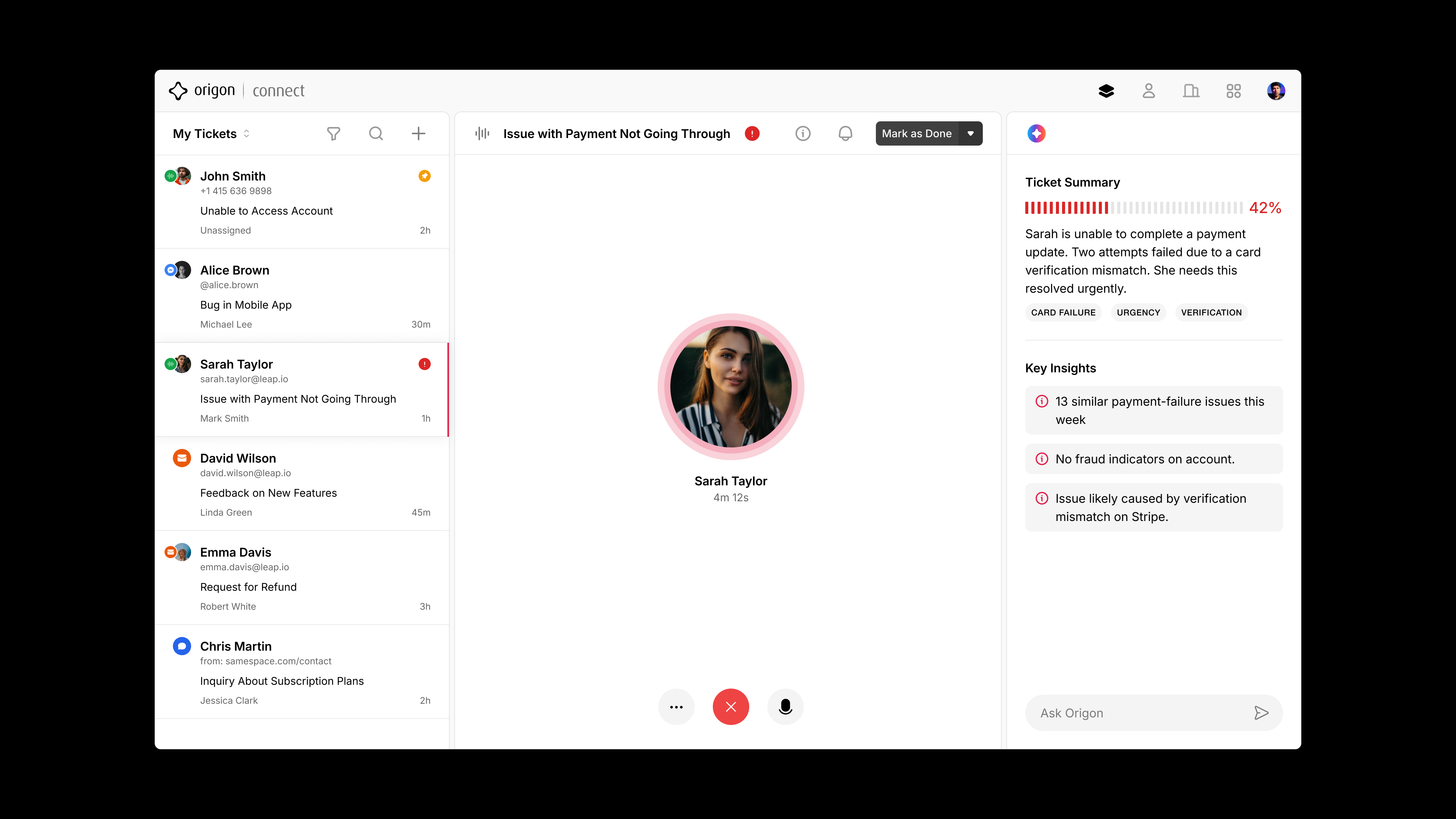 Origon CRM Calling App